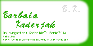 borbala kaderjak business card